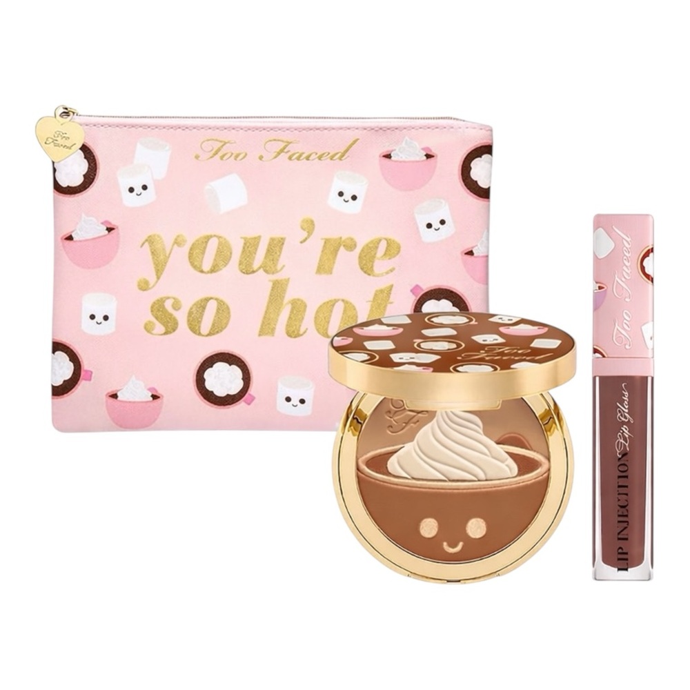 TOO FACED YOU’RE SO HOT-HOT COCOA BRONZER & LIP GLOSS SET - BNIB